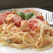 Basil Chicken over Angel Hair